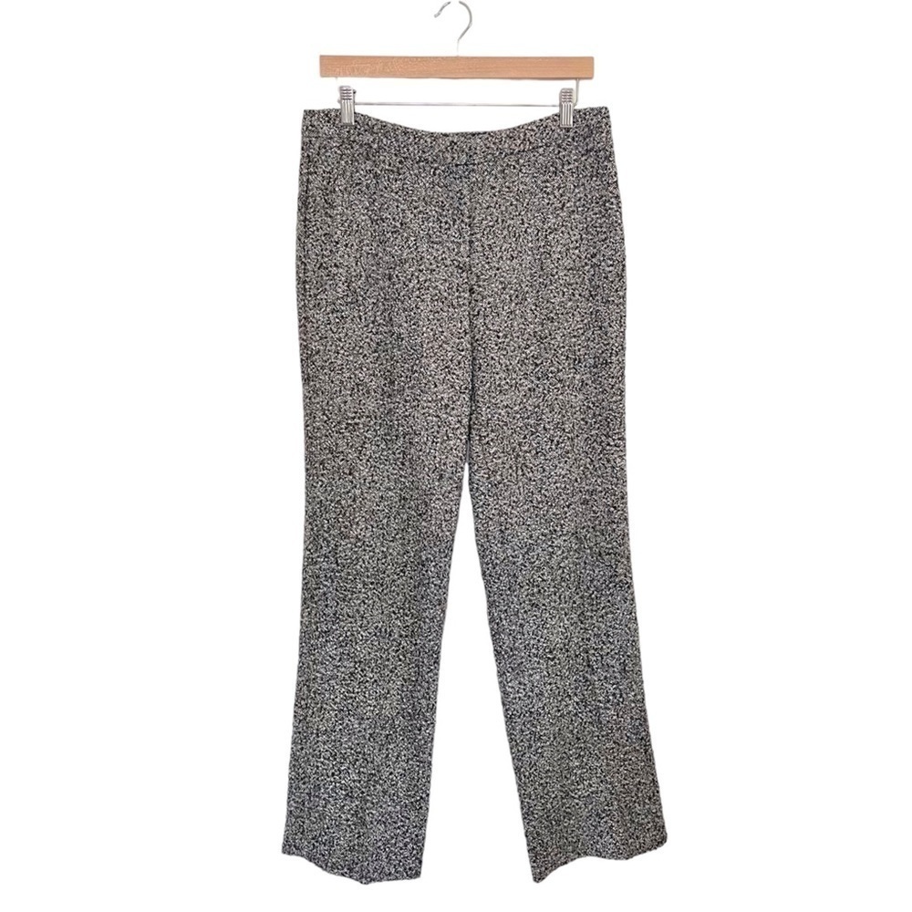 Agnona Italy Alpaca Wool Textured Trouser Pant Black White IT 46 US 10 Medium